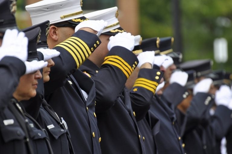 Members of the military salute