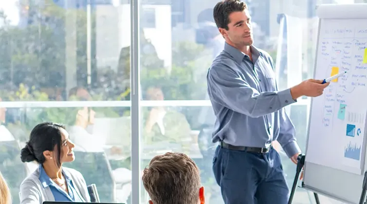 management professionals in conference room