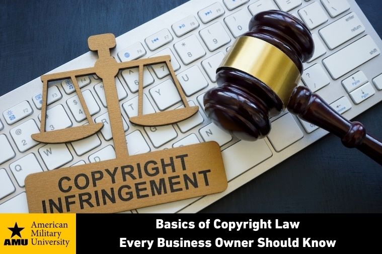 basics-of-copyright-law gavel and text copyright infringement