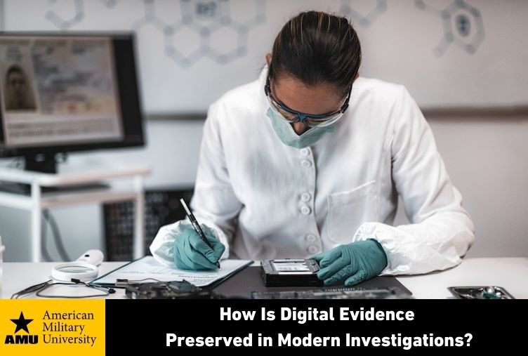 digital-evidence digital evidence being examined by criminal justice professional