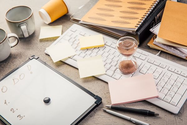 business degree student's study space