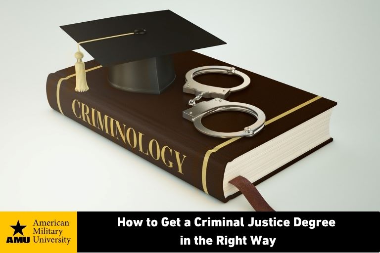 how-to-get-a-criminal-justice-degree criminology textbook under graduation cap