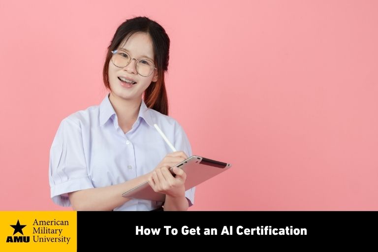 how-to-get-ai-certification student researching how to get an ai certification