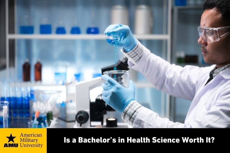 bachelor's in health science student working in labratory