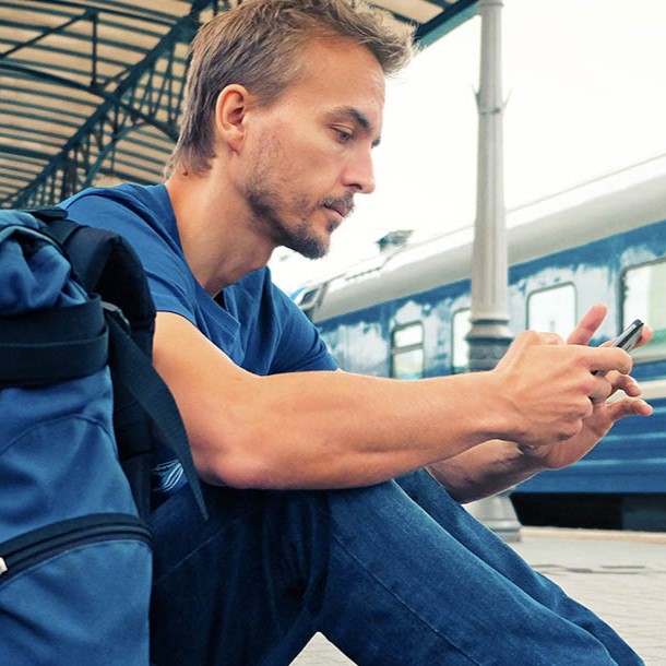 counter terrorism student researching on phone
