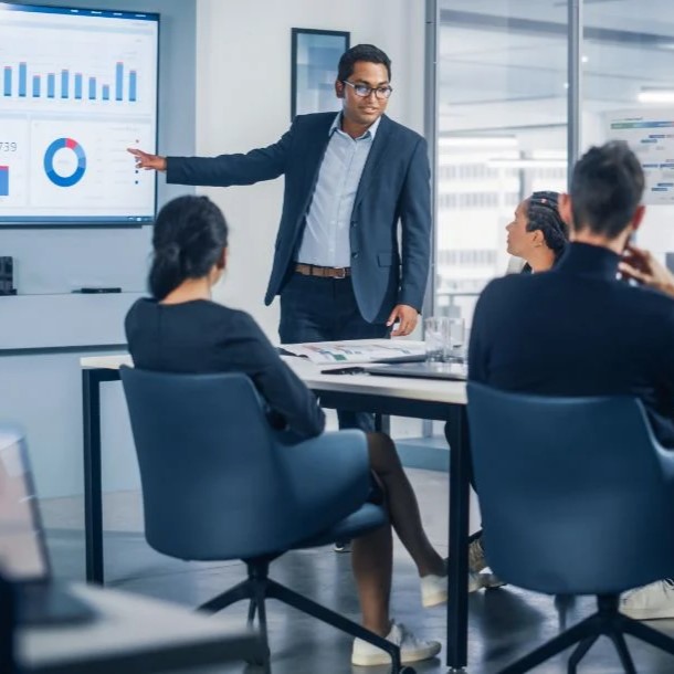 public policy student presenting to group