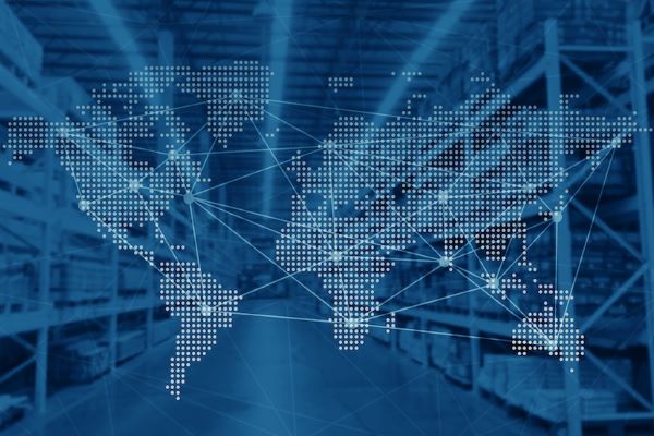 supply chain management digital global map