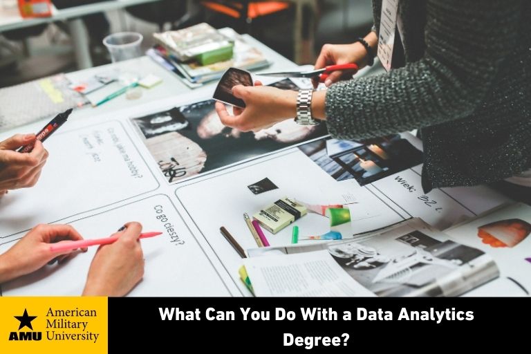 data analytics professionals reviewing documents