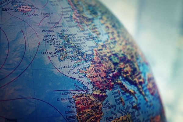 international relations depicted by globe