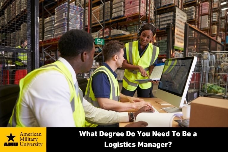 what-degree-do-you-need-to-be-a-logistics-manager logistics managers reviewing data on computer