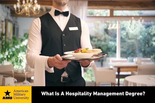 hospitality management professional serving food