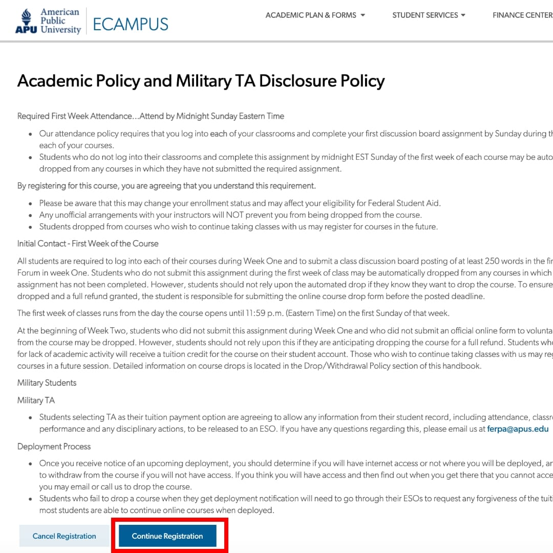 Academic Policy Information